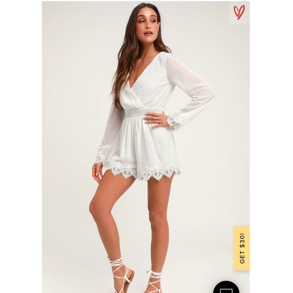Lulu's bell sleeve lace romper